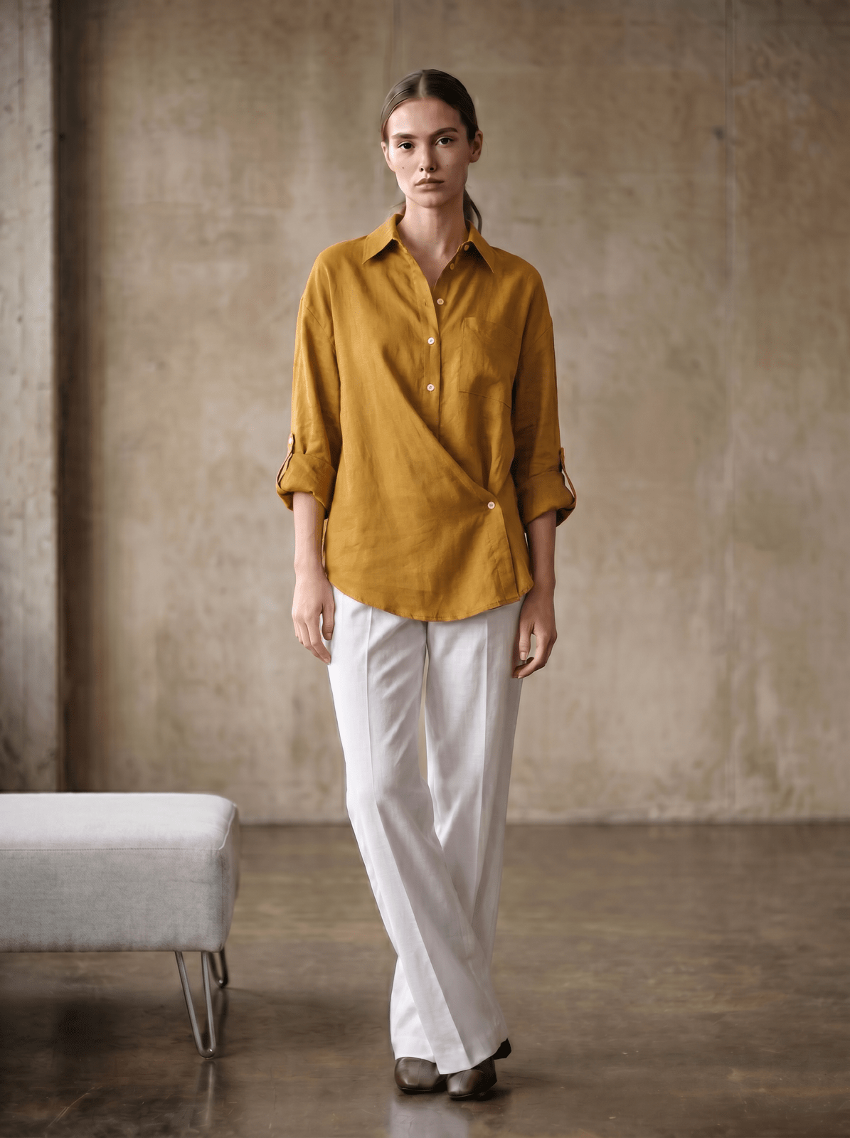 BRUNE - Chemise Safran - EscandelleParis