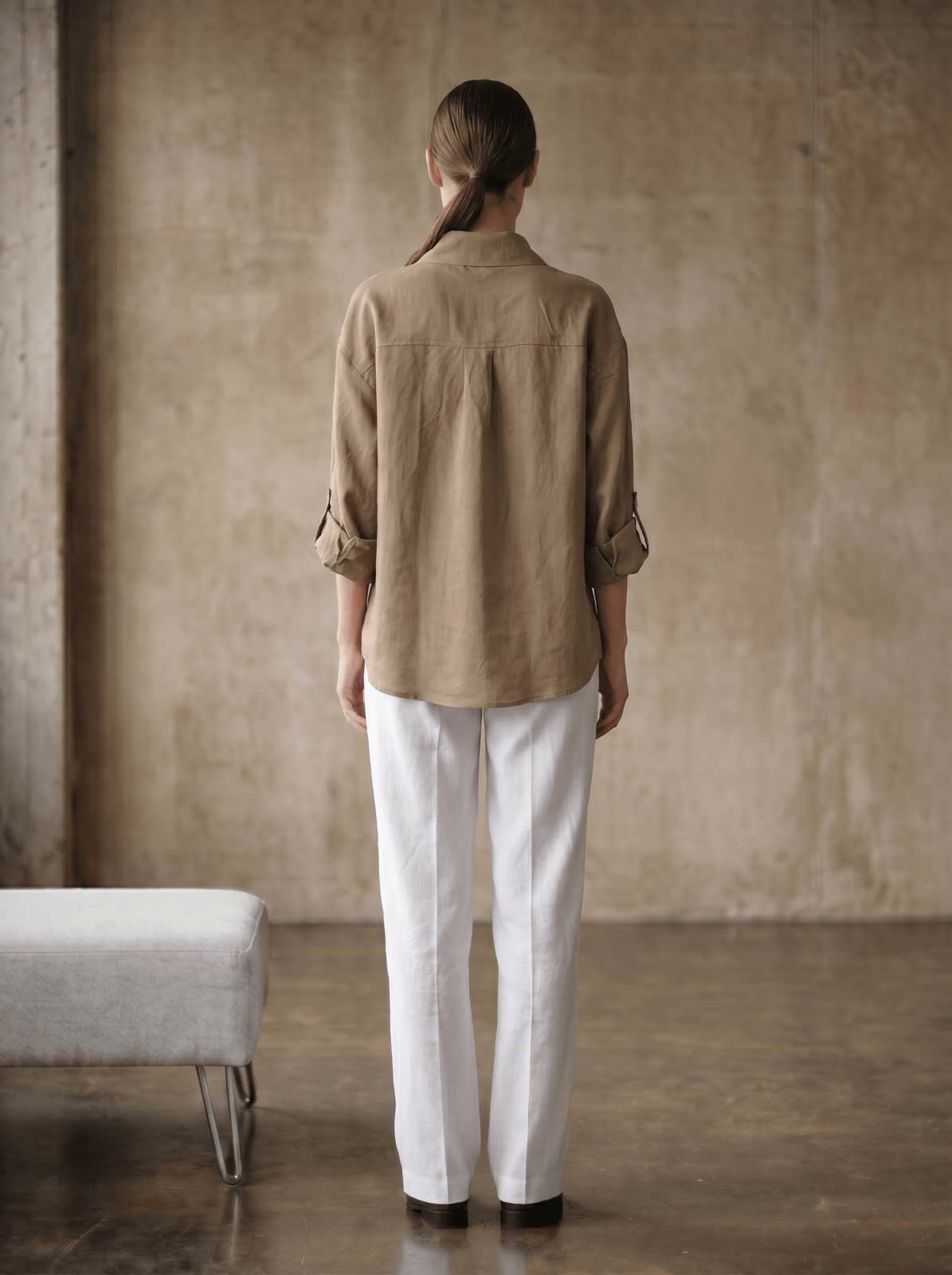 BRUNE - Chemise Taupe - EscandelleParis