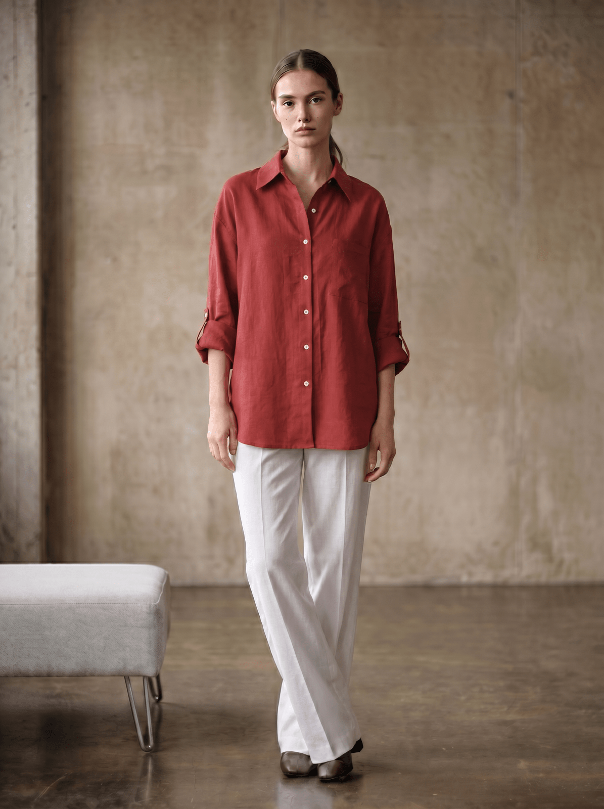 BRUNE - Chemise Brique - EscandelleParis
