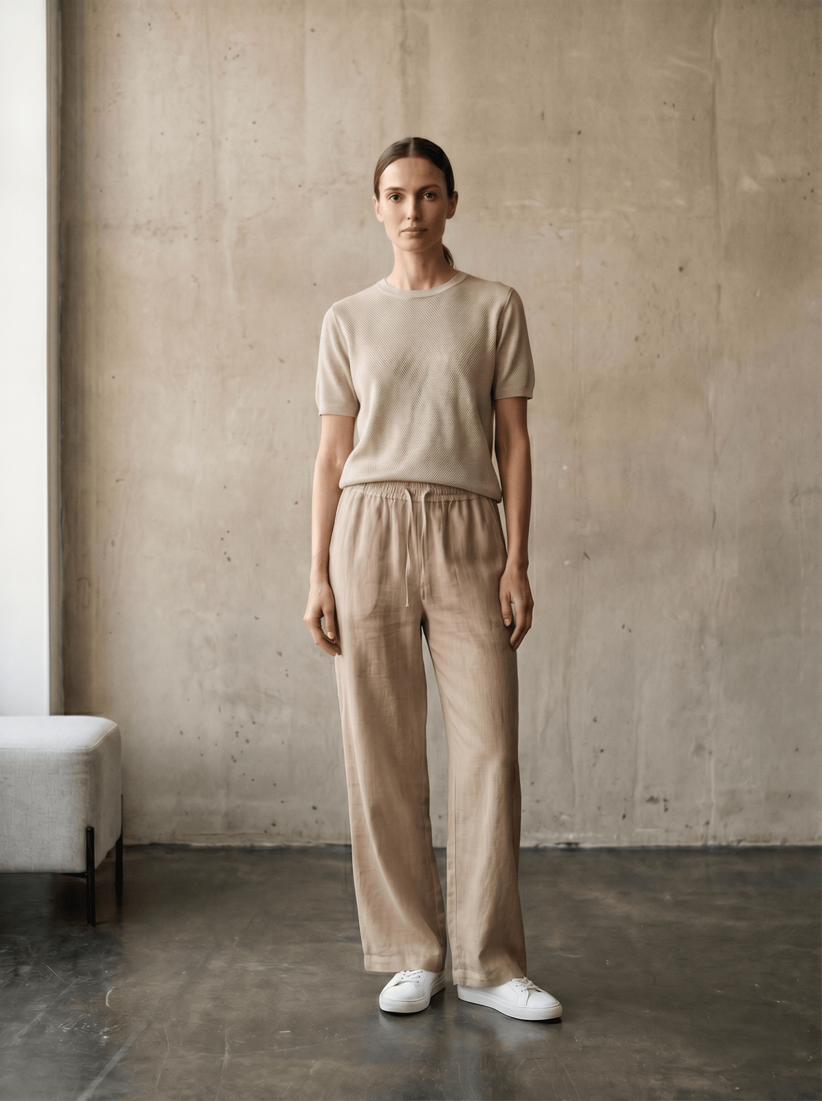 CORINNE - Pantalon Taupe - EscandelleParis
