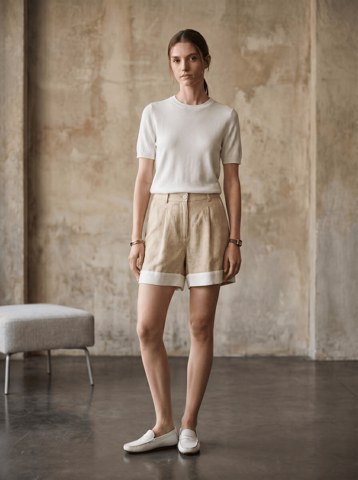 DELPHINE - Short Beige - EscandelleParis
