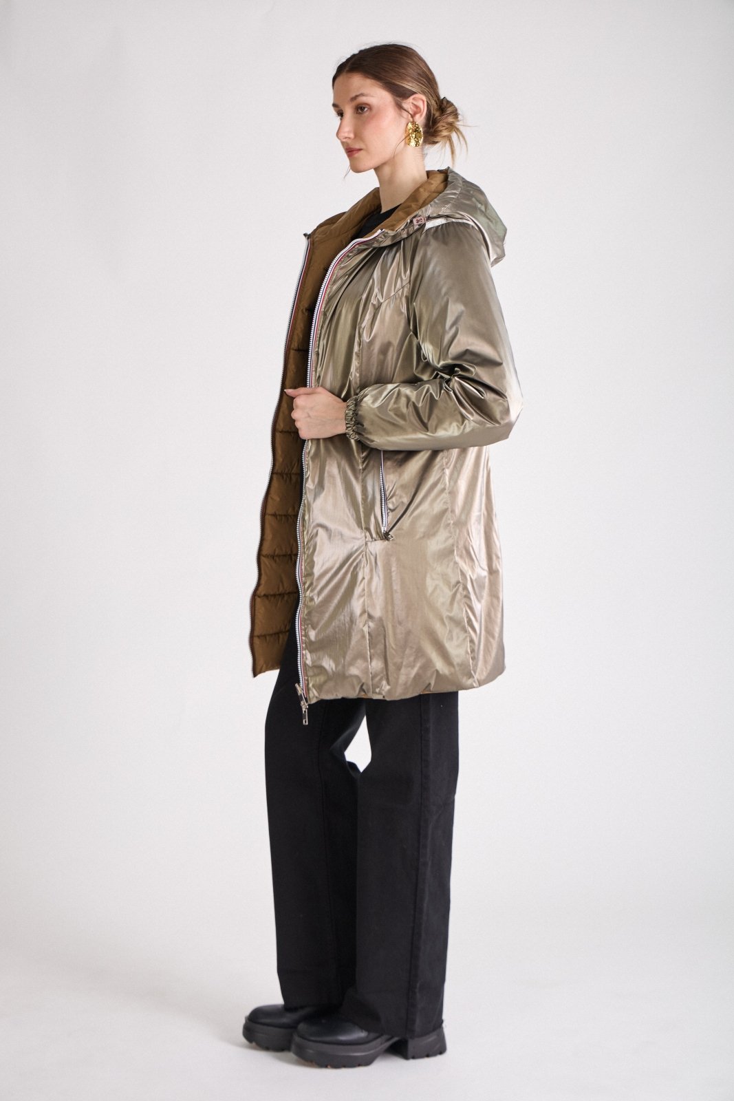 SIXTINE - Doudoune Bronze - Escandelle (Vue de profil gauche)
#couleur_bronze