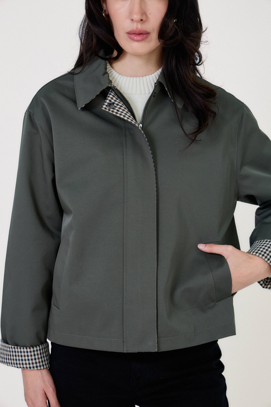 JOE - Veste Kaki - Escandelle (Gros plan sur les détails et matières)
#couleur_kaki