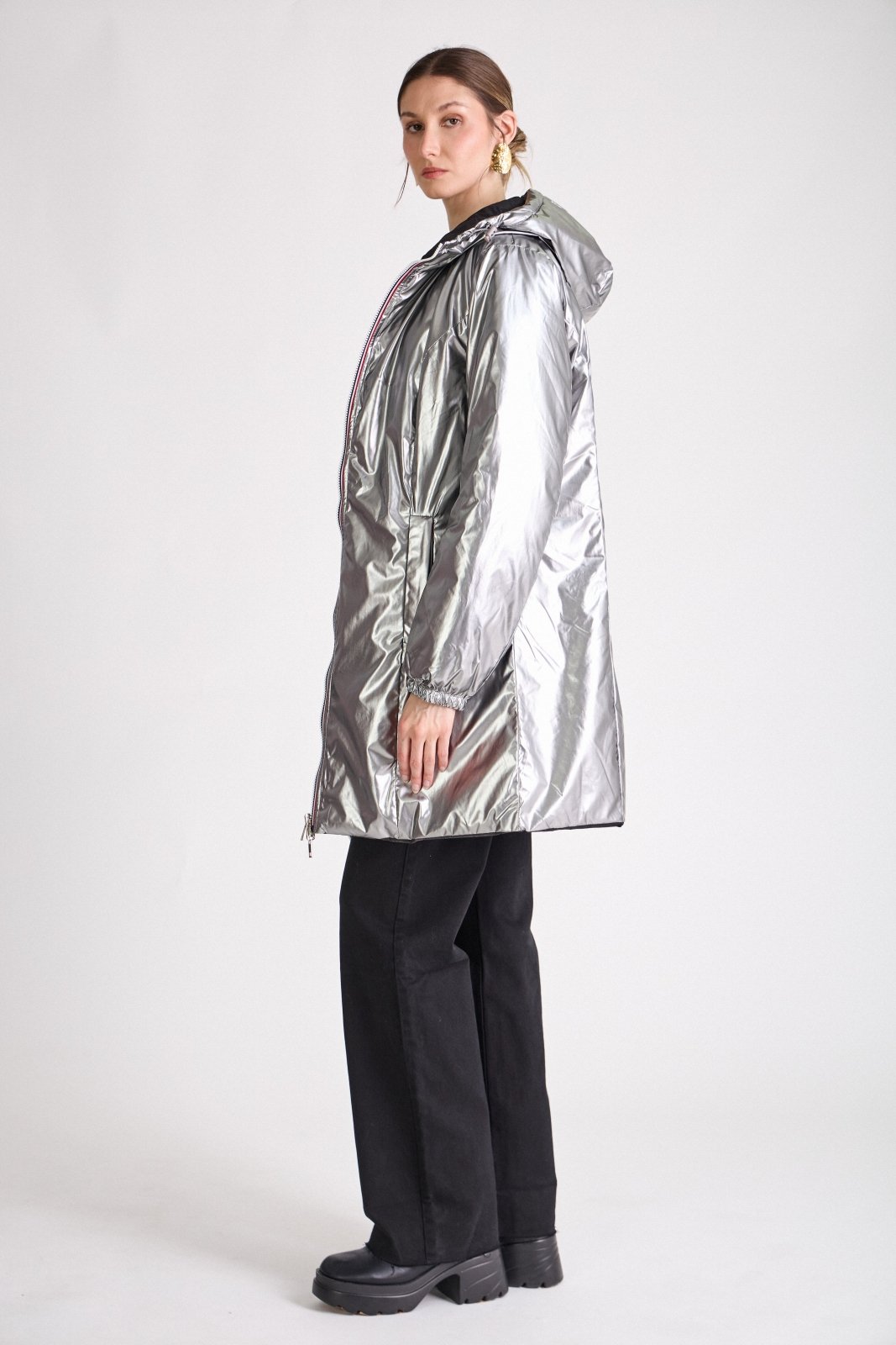 SIXTINE - Doudoune Argent - Escandelle (Vue de profil gauche)
#couleur_argent