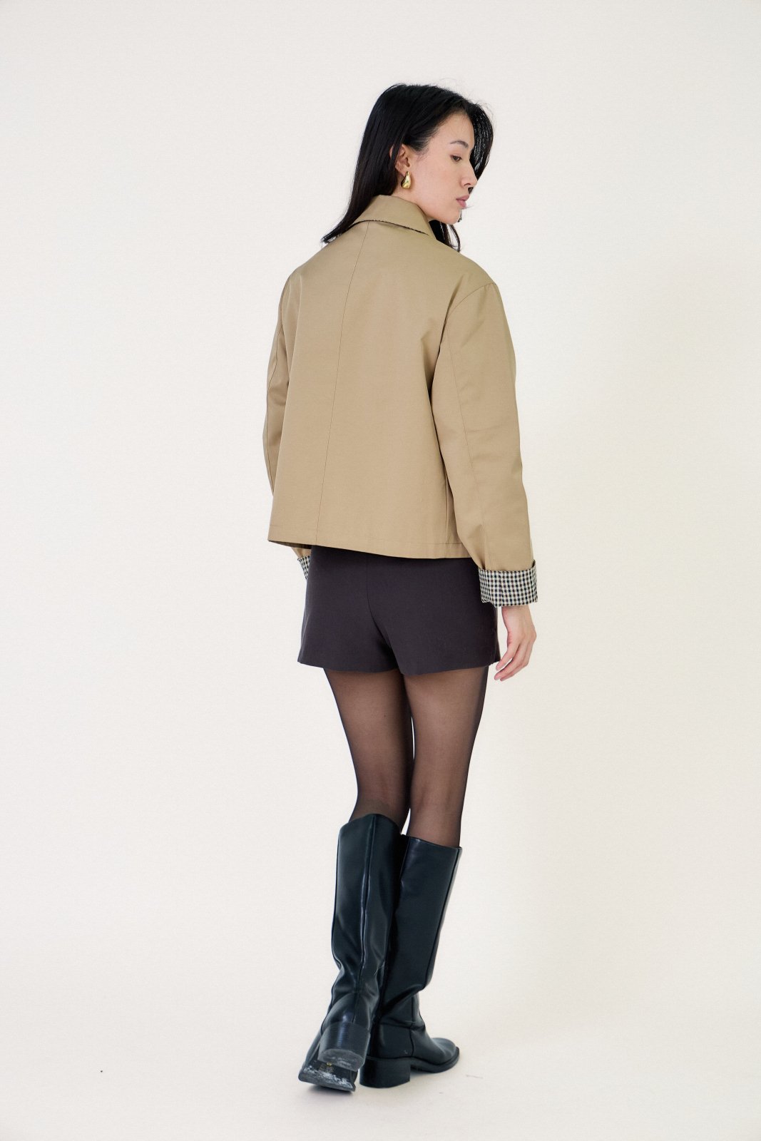 JOE veste courte déperlante zippée beige femme - Escandelle Paris (dos)
#couleur_beige