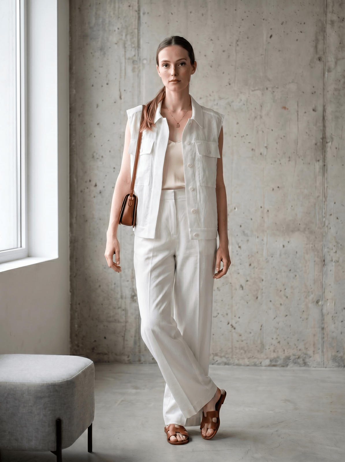 JUDITH - Gilet sans manches Blanc - EscandelleParis