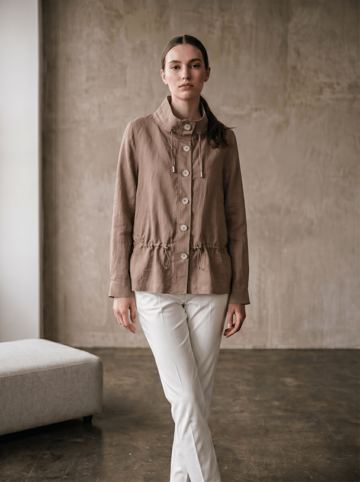 MARGUERITE - Veste Taupe - EscandelleParis