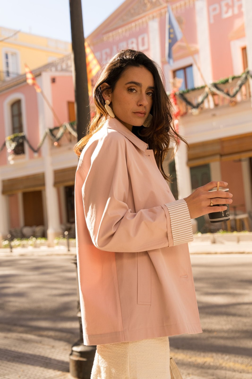 MARVELA - Veste Coton Rose - EscandelleParis