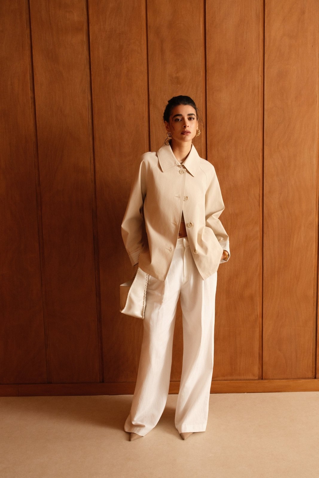 MARVELA - Veste Coton Beige - EscandelleParis