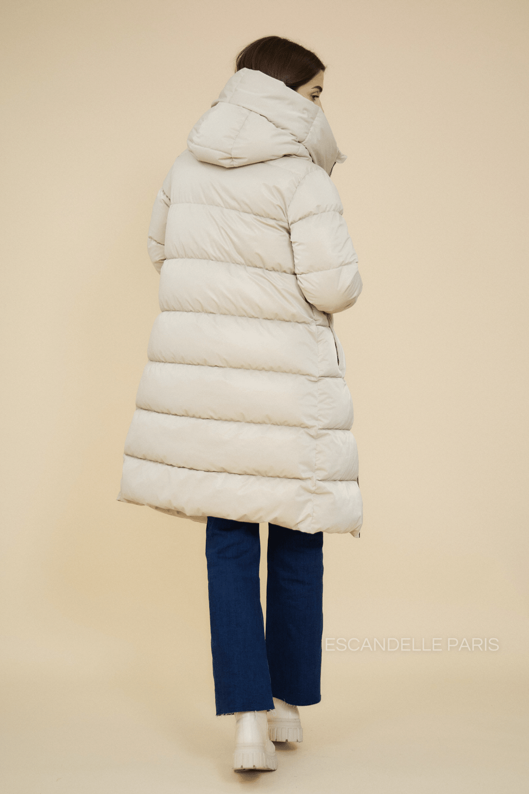 NORTH doudoune longue oversize matelassée beige femme - Escandelle Paris (dos)
#couleur_beige