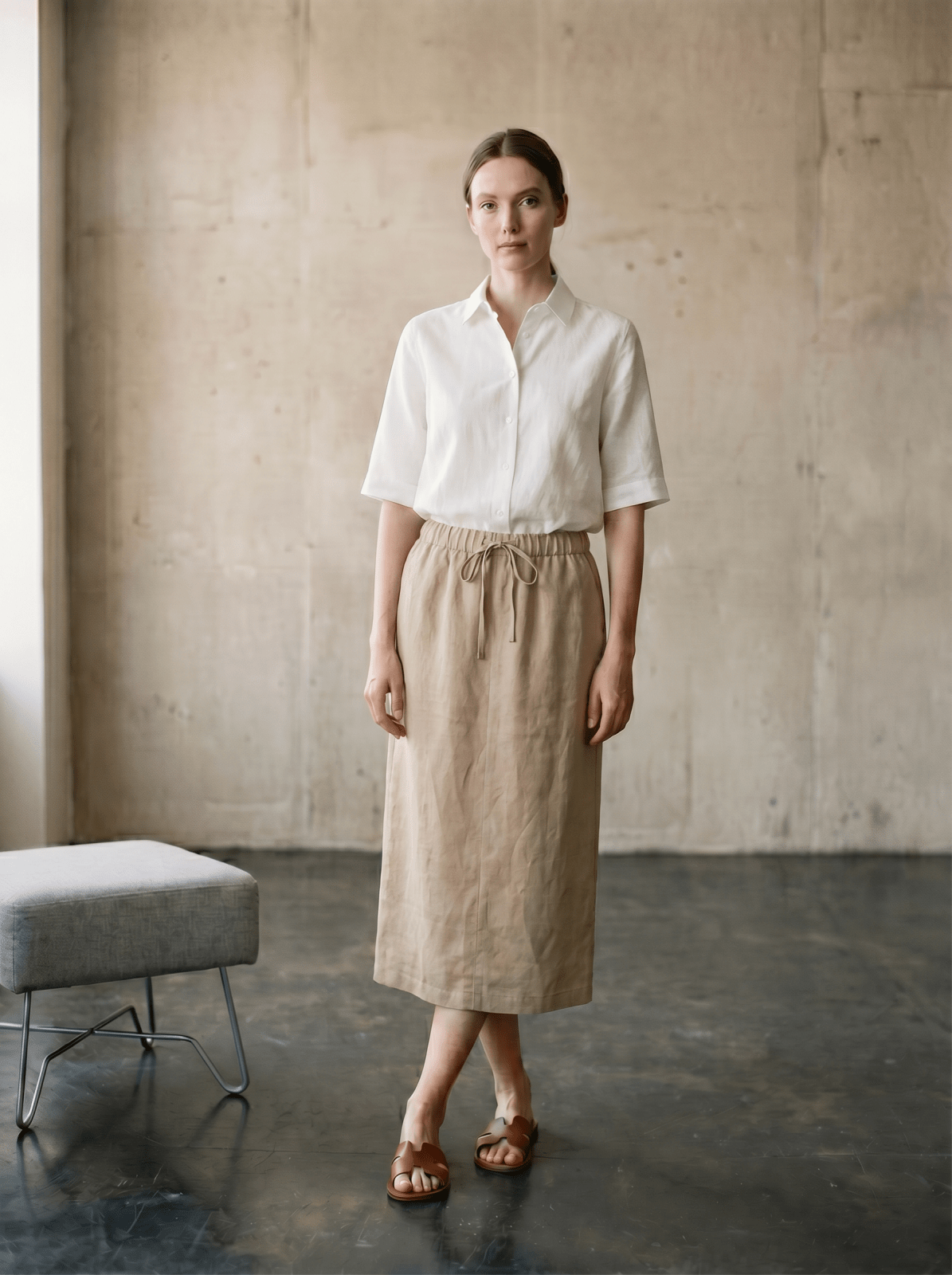 SYLVIE - Jupe Taupe - EscandelleParis