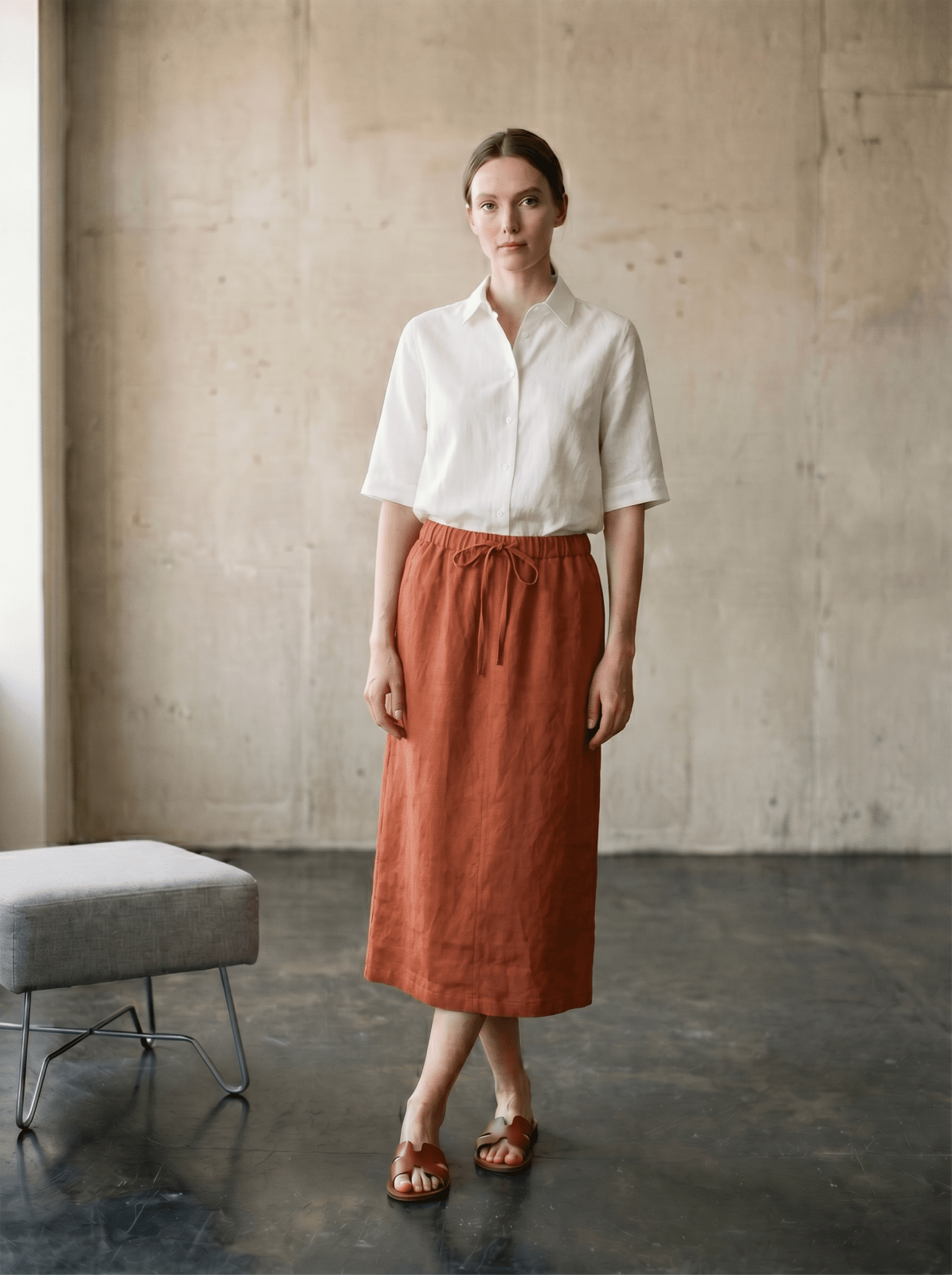 SYLVIE - Jupe Brique - EscandelleParis
