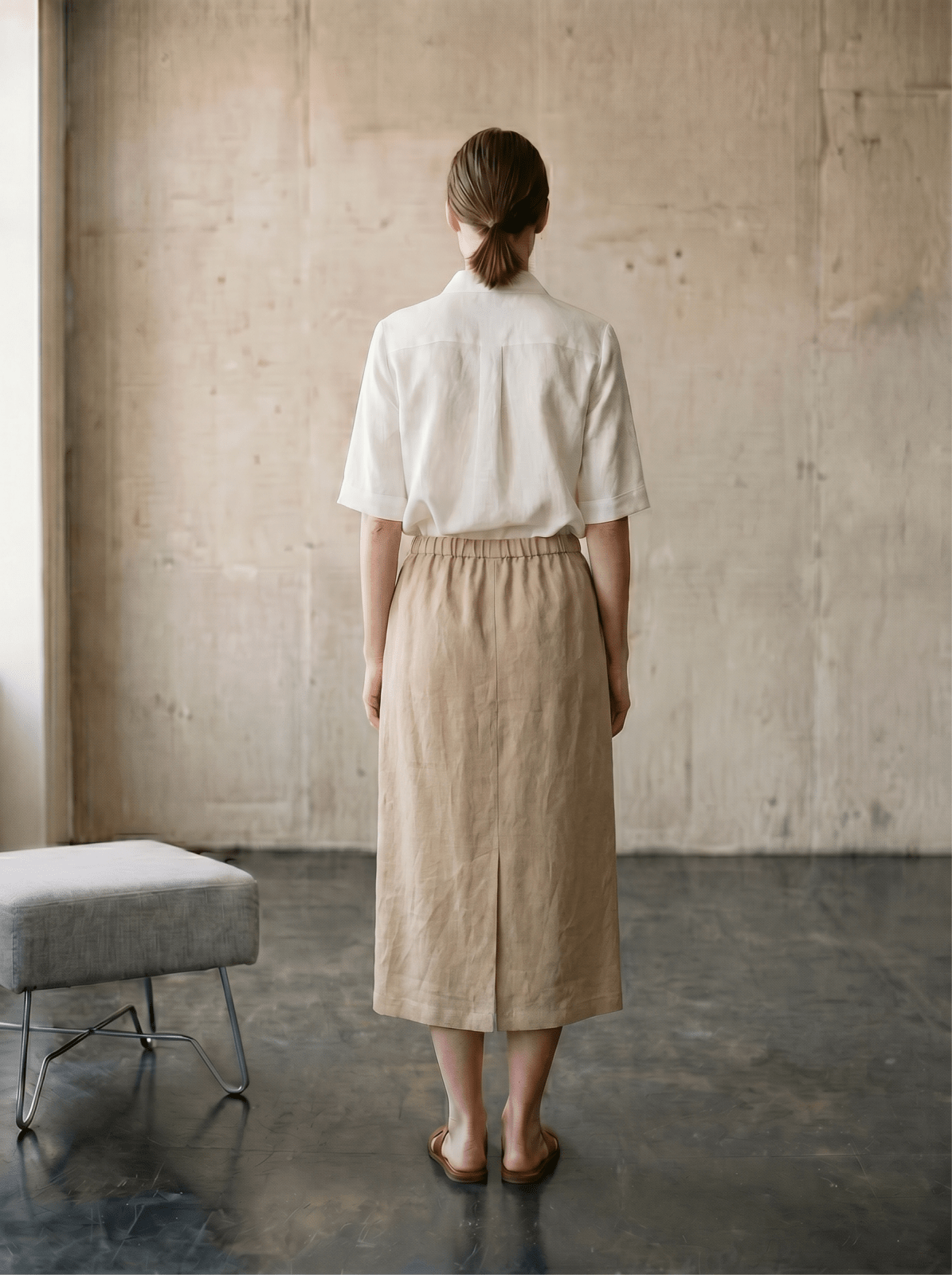 SYLVIE - Jupe Taupe - EscandelleParis