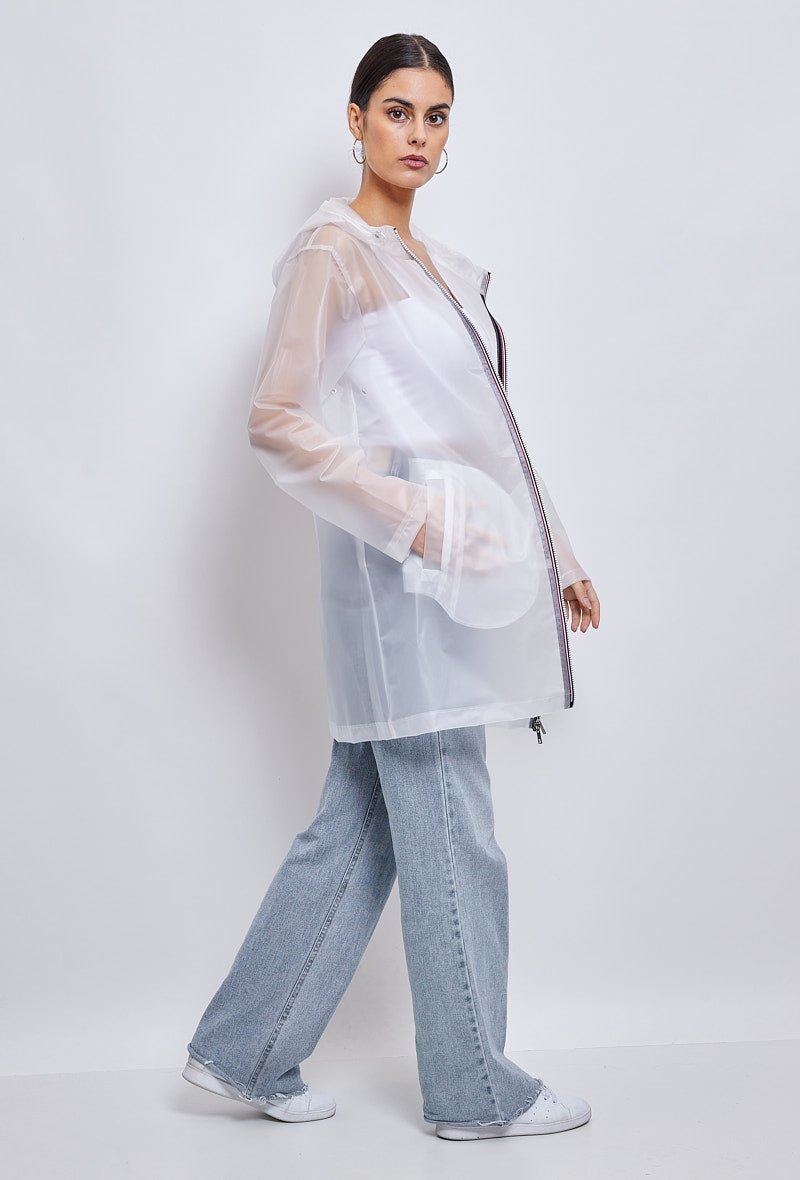 AURA - Imperméable Blanc - Escandelle (Vue de profil droit)