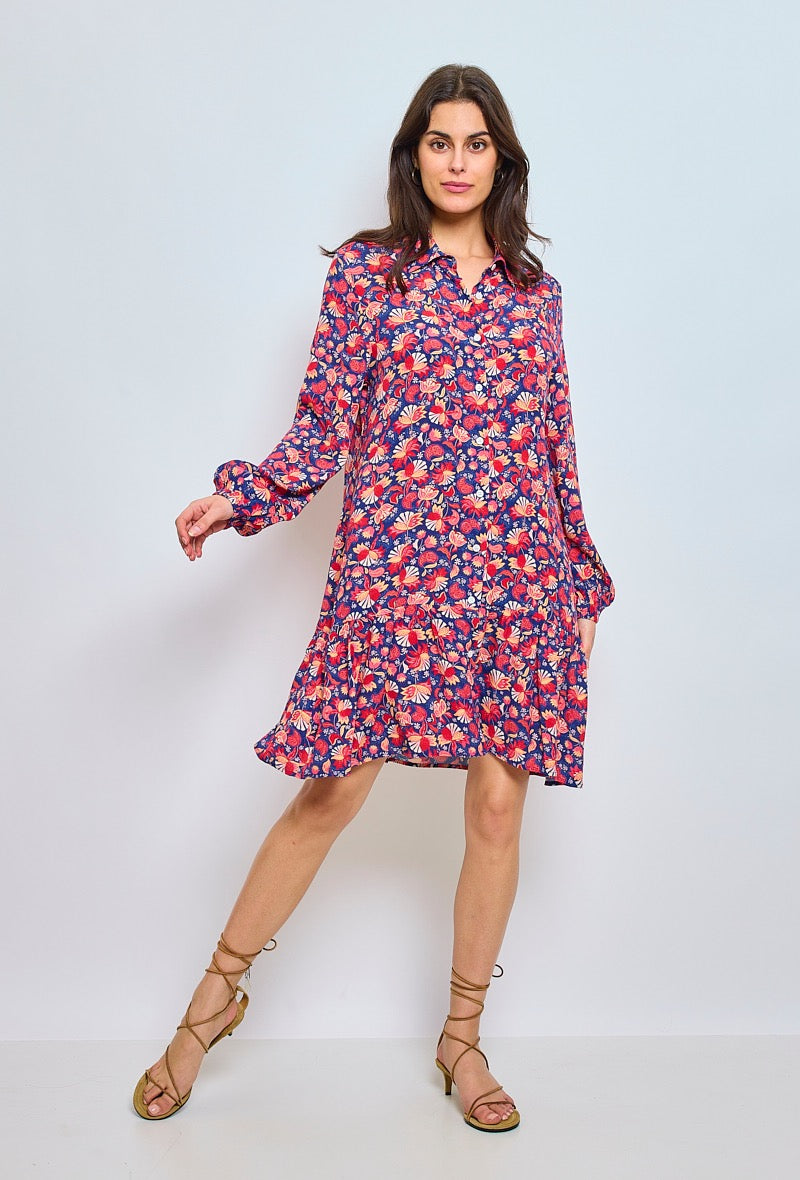 Vestido camisero estampado