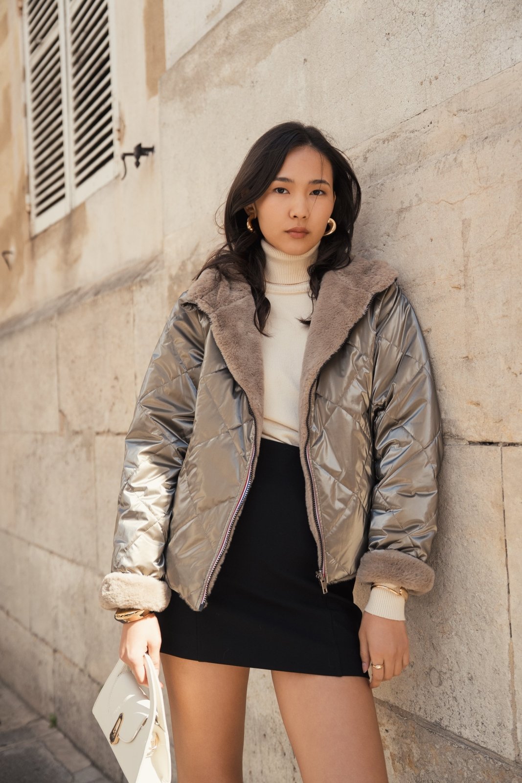 JUDY - Parka Bronze - Escandelle (Vue de face - portrait) 
#couleur_bronze