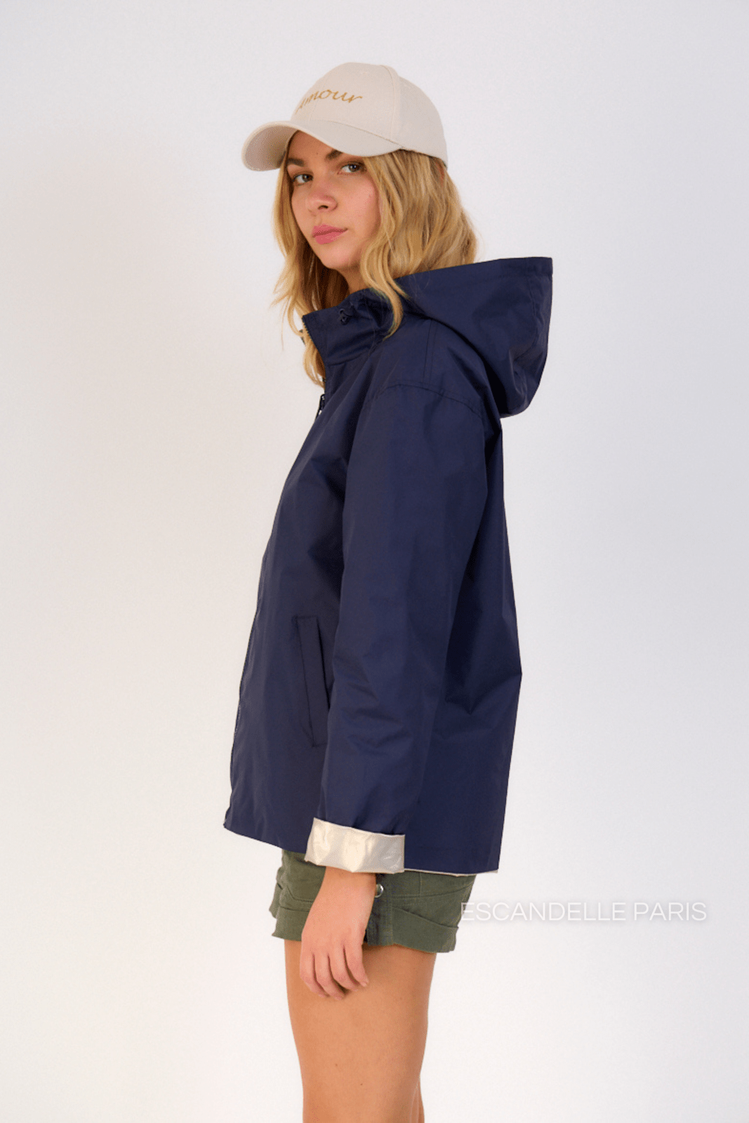APRIL - Parka Marine - Escandelle (Vue de profil gauche) 
#couleur_navy