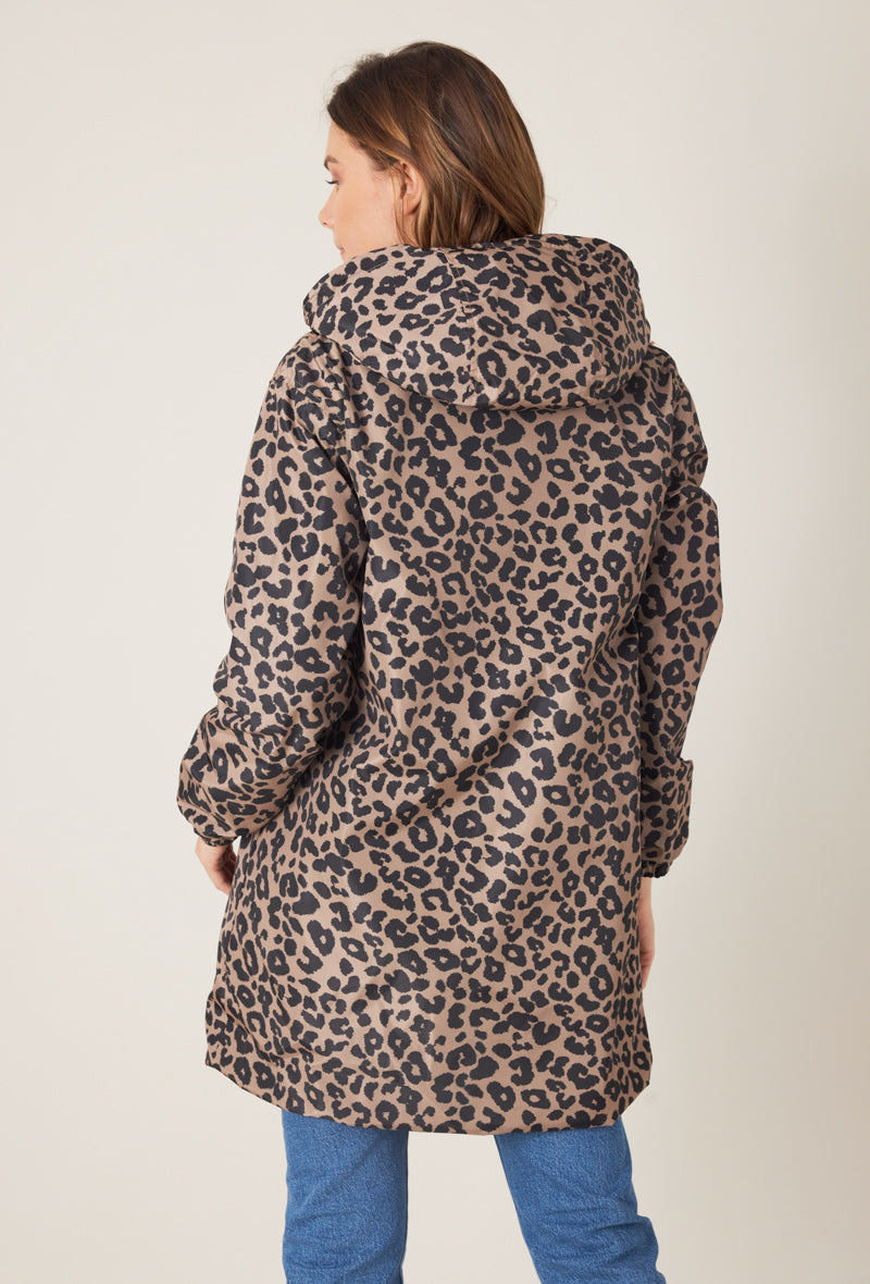 Leopard best sale parka coat