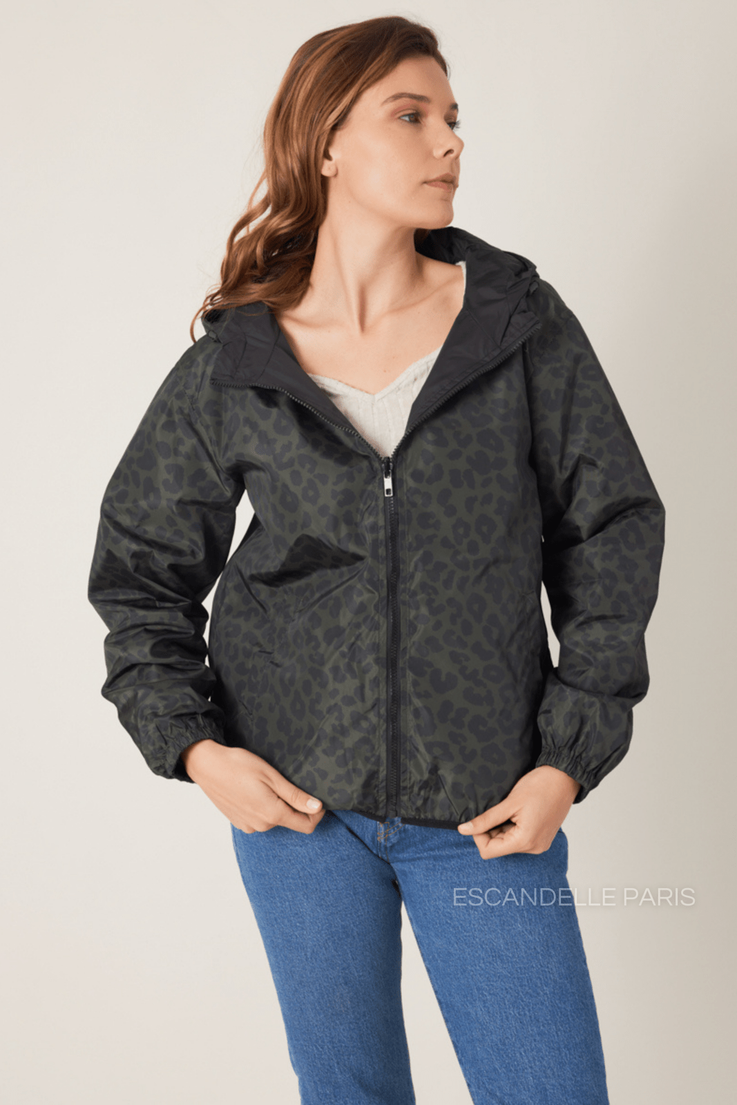 LILOU - Parka Kaki - Escandelle (Vue de face - portrait)