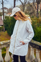 Manteau réversible style ciré mode argent blanc