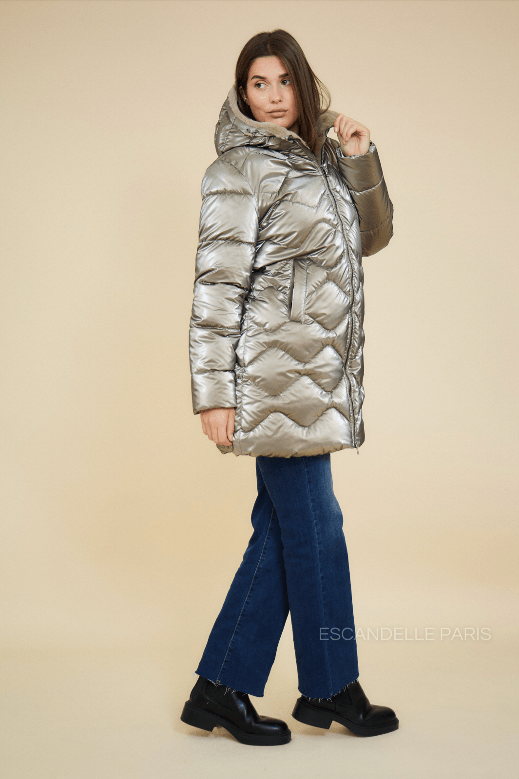 BILLIE - Doudoune Bronze - Escandelle (Vue de profil droit)
#couleur_bronze