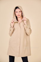 Gabardine LOUANE mi-longue ajustable beige