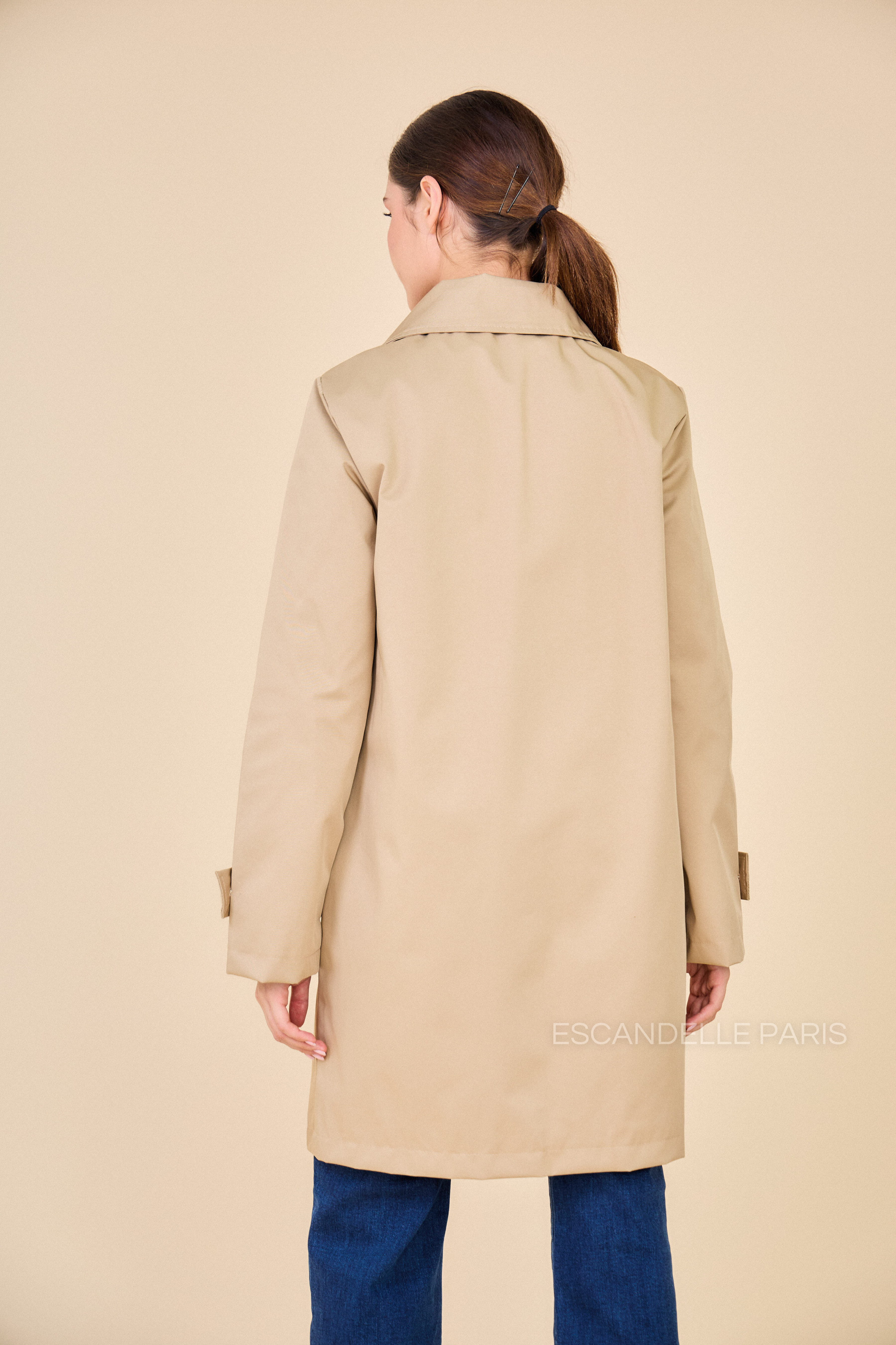 Trench SELENA déperlant à capuche beige