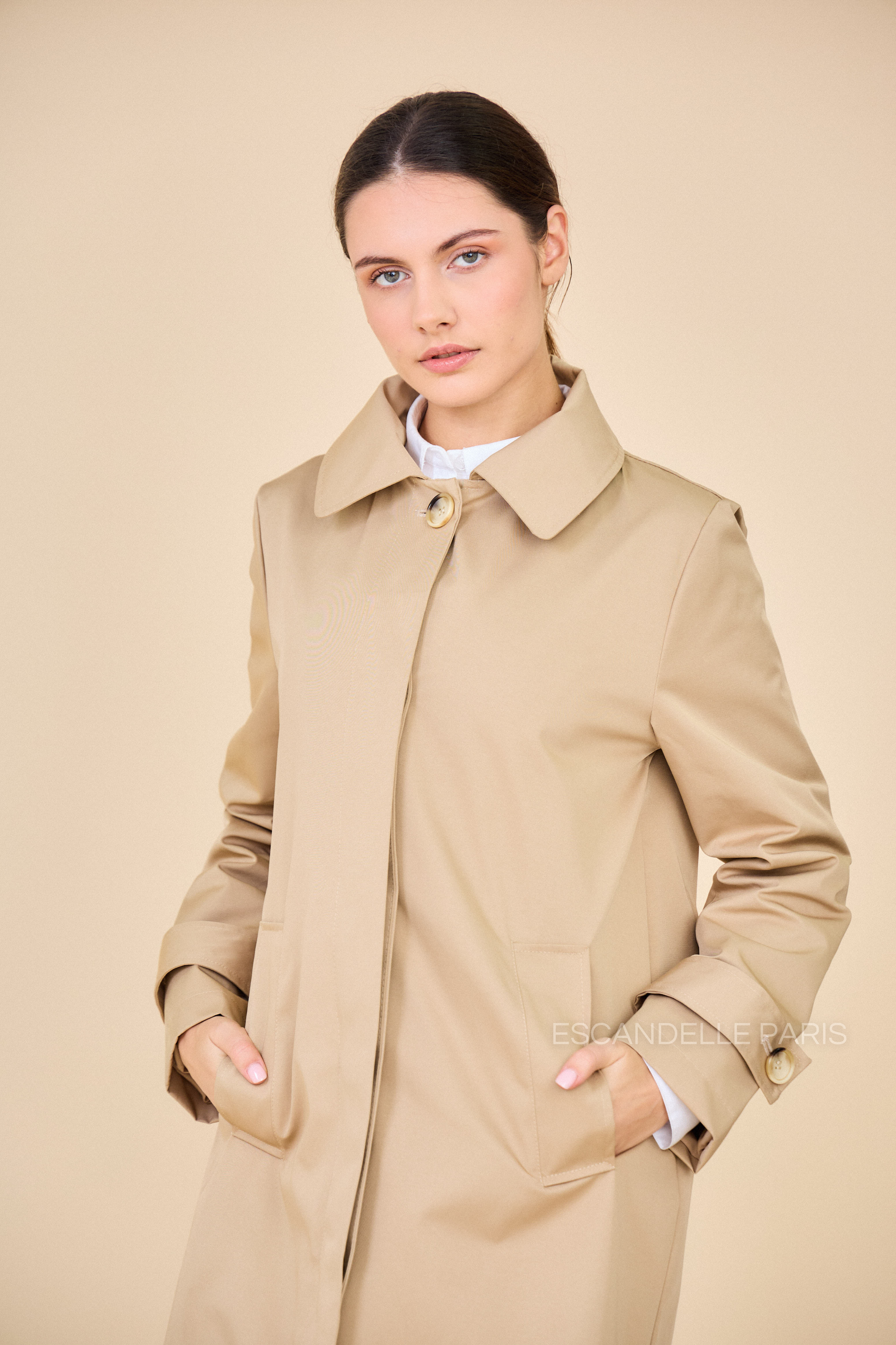 Trench SELENA déperlant à capuche beige