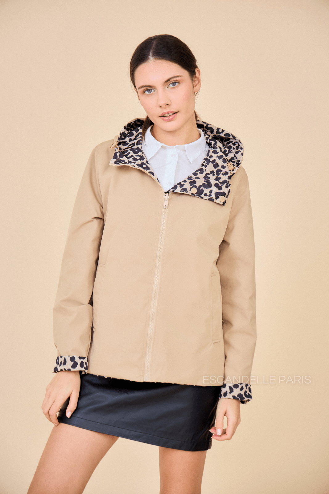 CAPRICE - Parka Beige - Escandelle (Vue de face - portrait) 
#couleur_beige