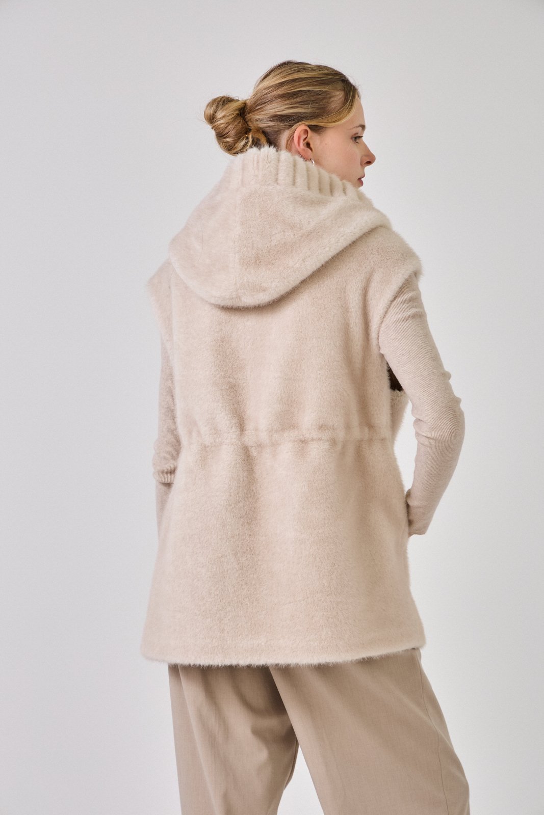 CANDICE - Gilet sans manches Écru - Escandelle (Vue de dos)
#couleur_écru