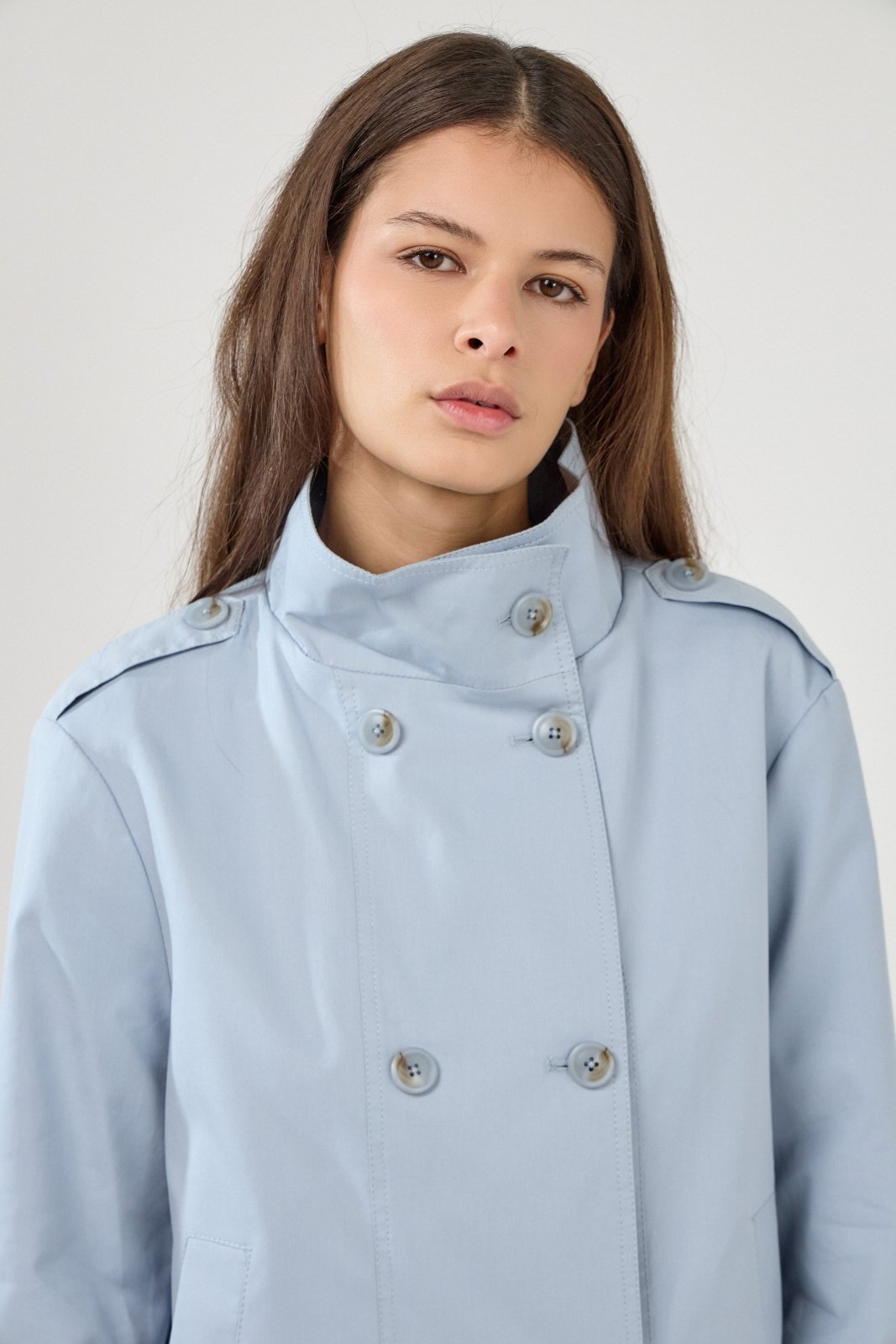 LYNARA - Veste Ciel - Escandelle (Gros plan détails et matière)
#couleur_ciel