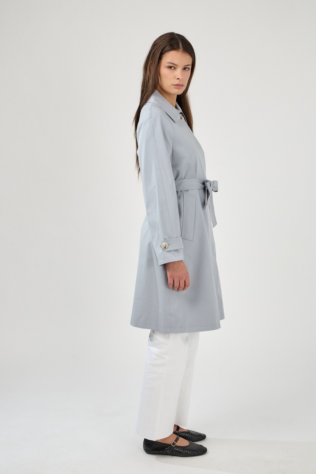 AMALIA - Trench Ciel - Escandelle (Vue de profil droit)
#couleur_ciel