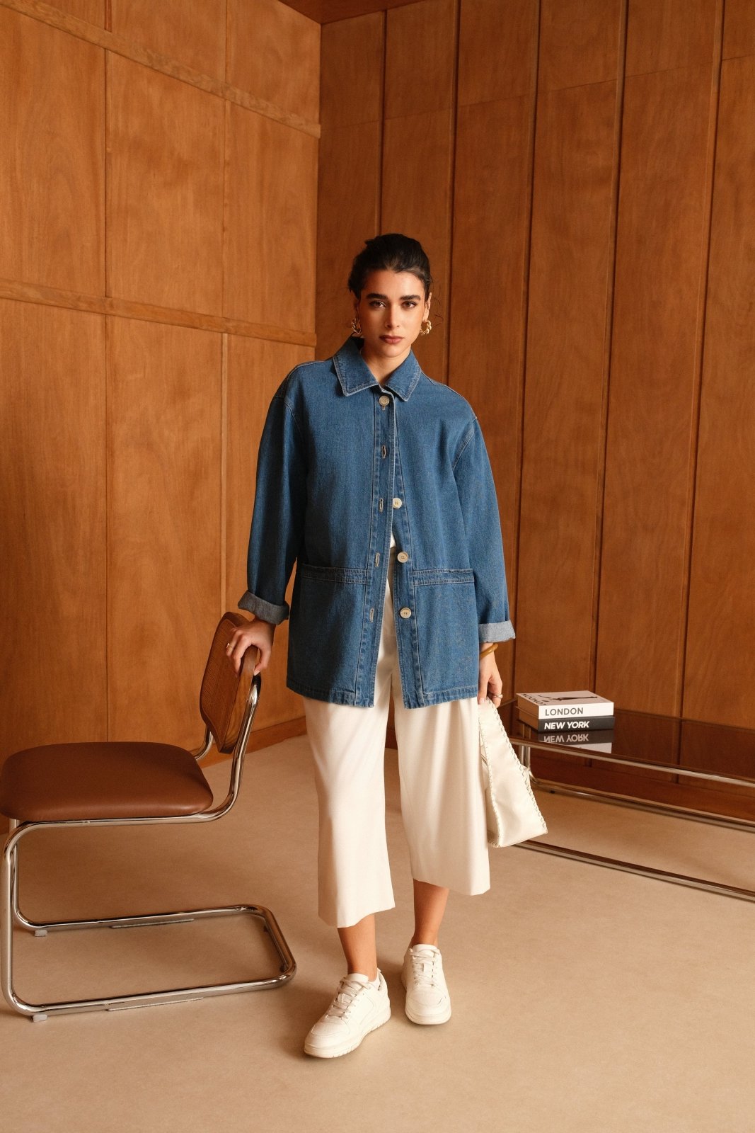 GABRIEL - Veste Bleu - Escandelle (Vue de face - silhouette entière)