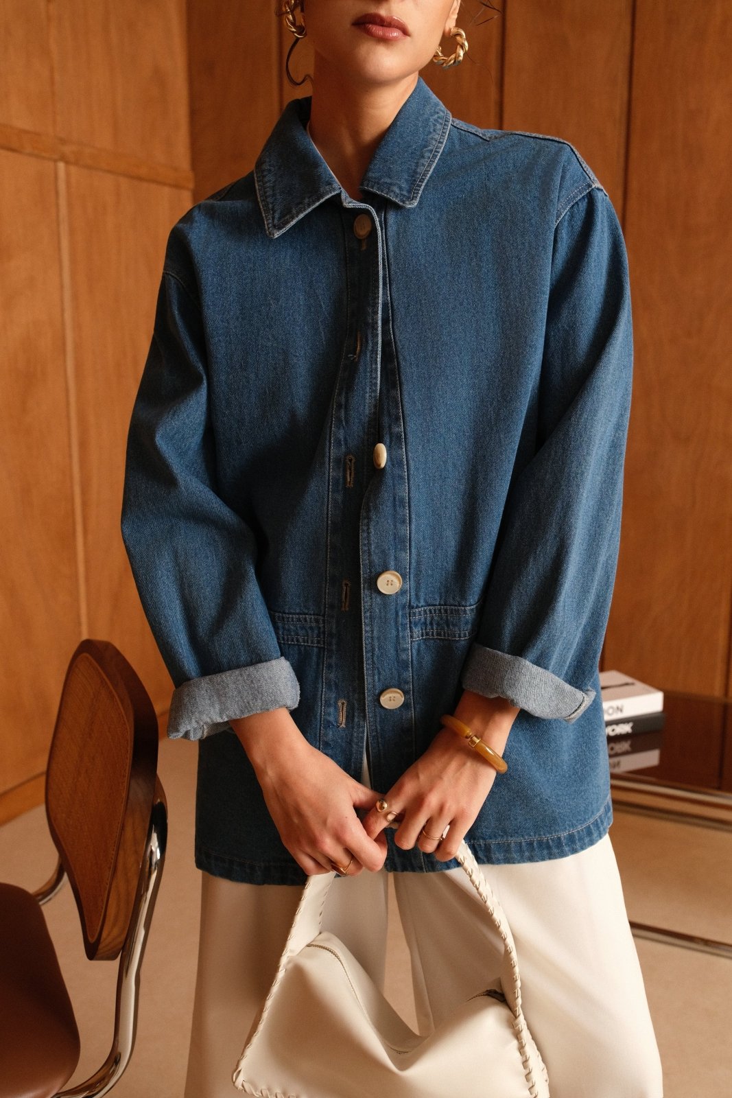 GABRIEL - Veste Bleu - Escandelle (Gros plan sur les détails et matières)