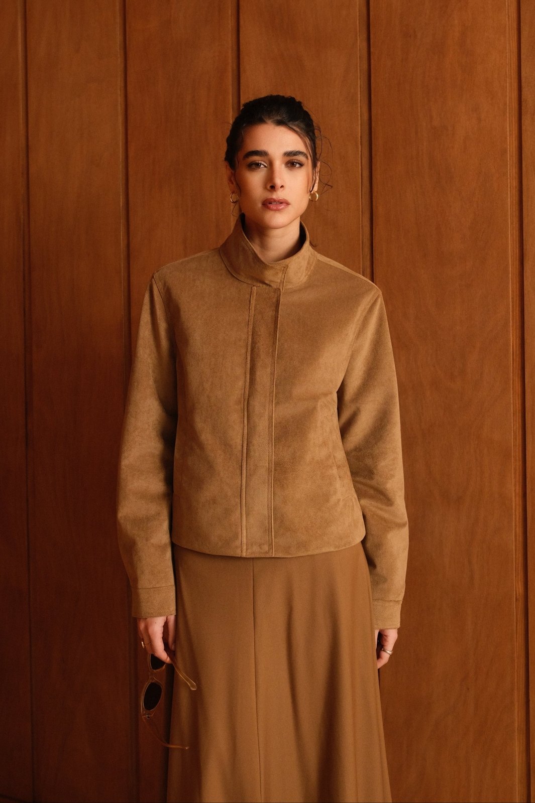 NYX - Veste Camel - Escandelle (Vue de face - portrait) 
#couleur_camel