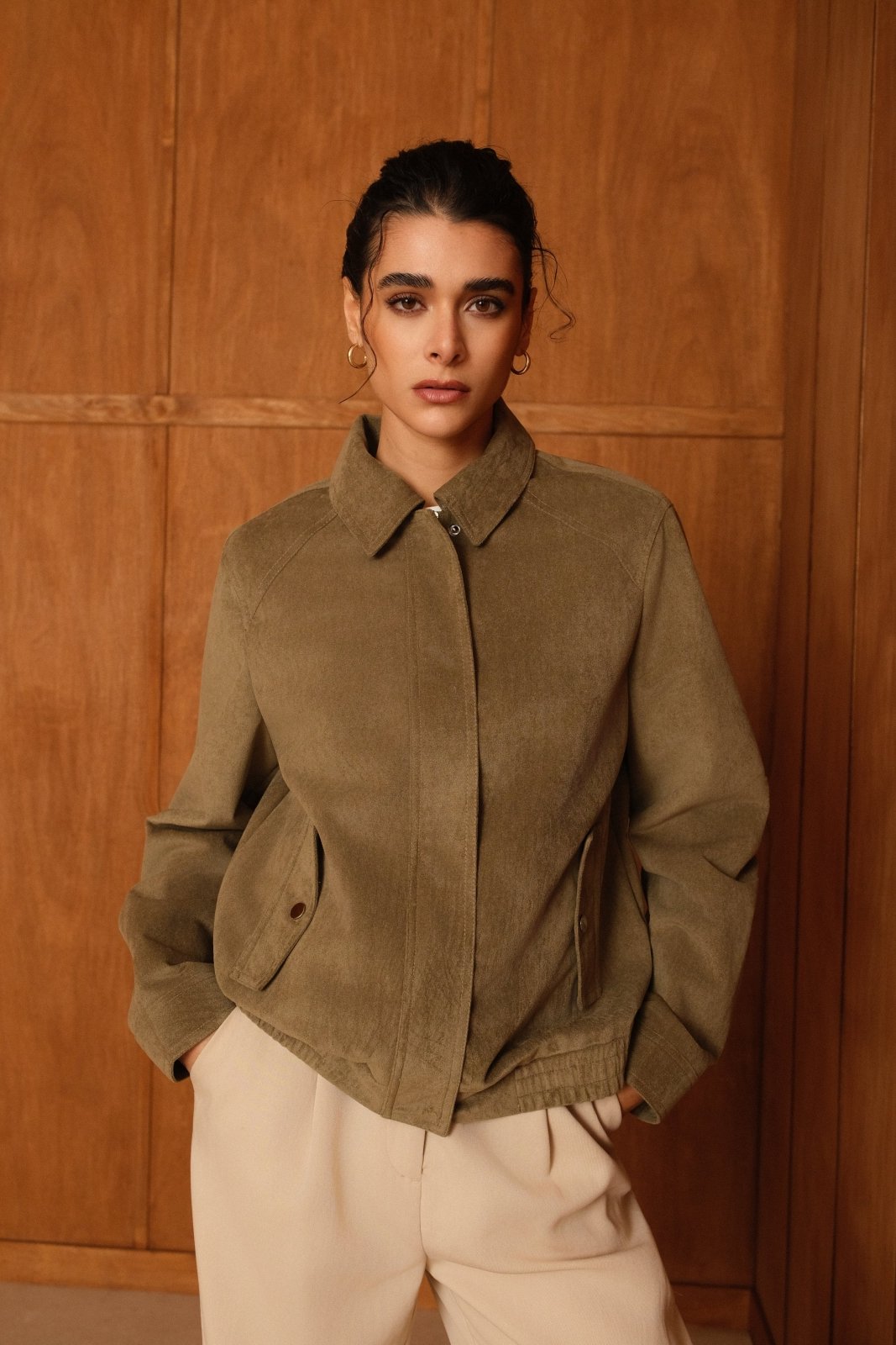 ROSERA - Veste Kaki - Escandelle (Vue de face - portrait) 
#couleur_kaki