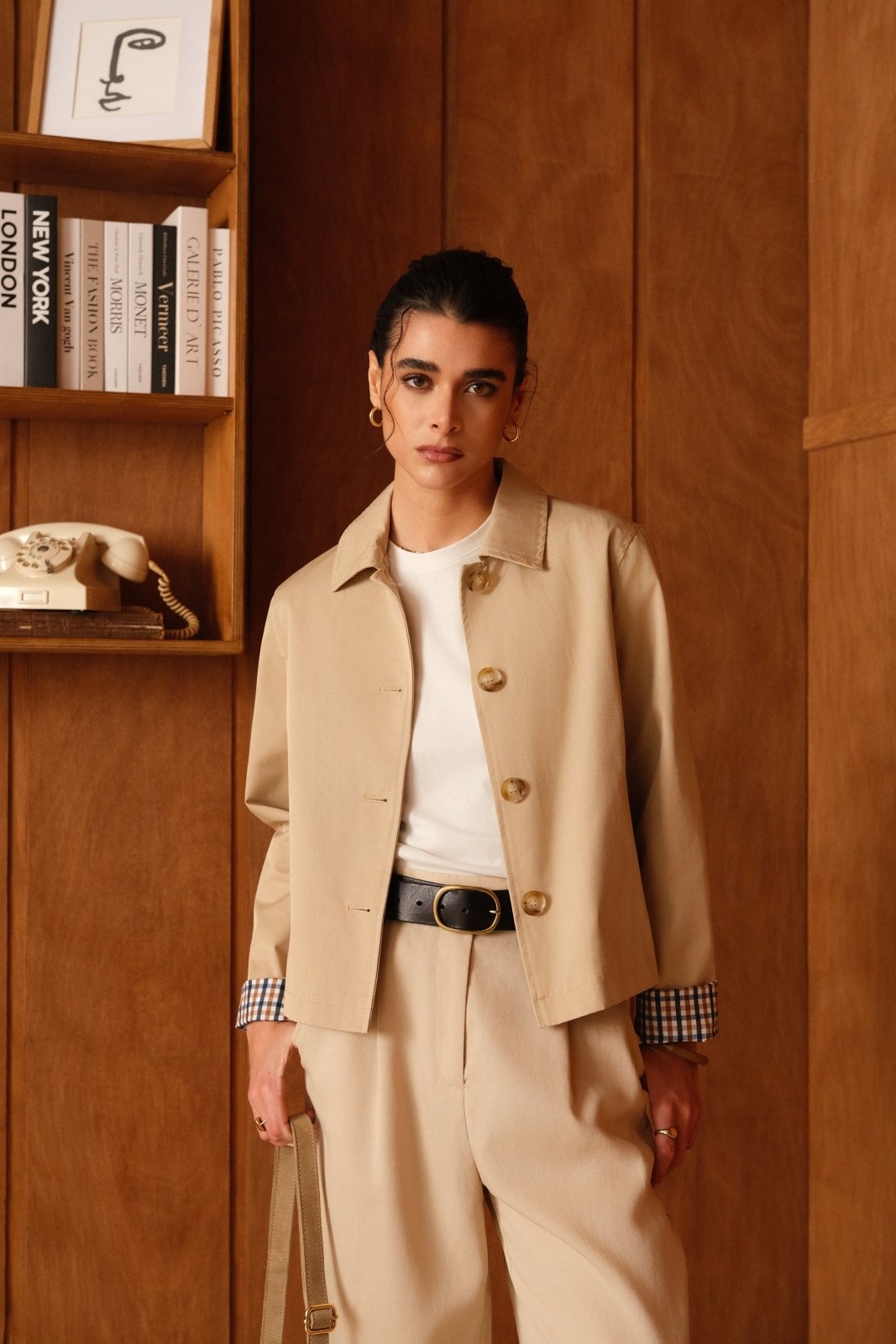 DELANEY - Veste Beige - Escandelle (Vue de face - portrait) 
#couleur_beige