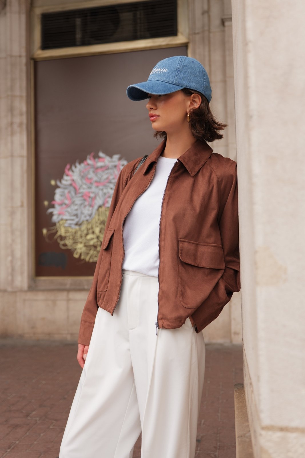 NOLA - Blouson Choco - Escandelle (Vue de profil gauche)