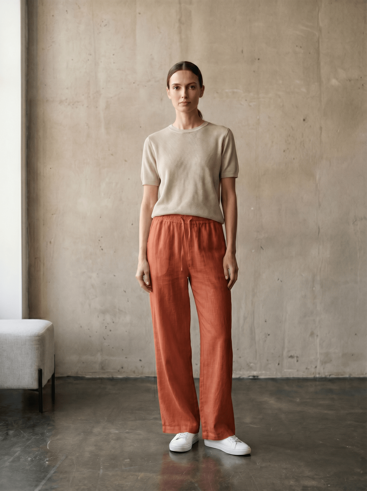 CORINNE - Pantalon Brique - EscandelleParis