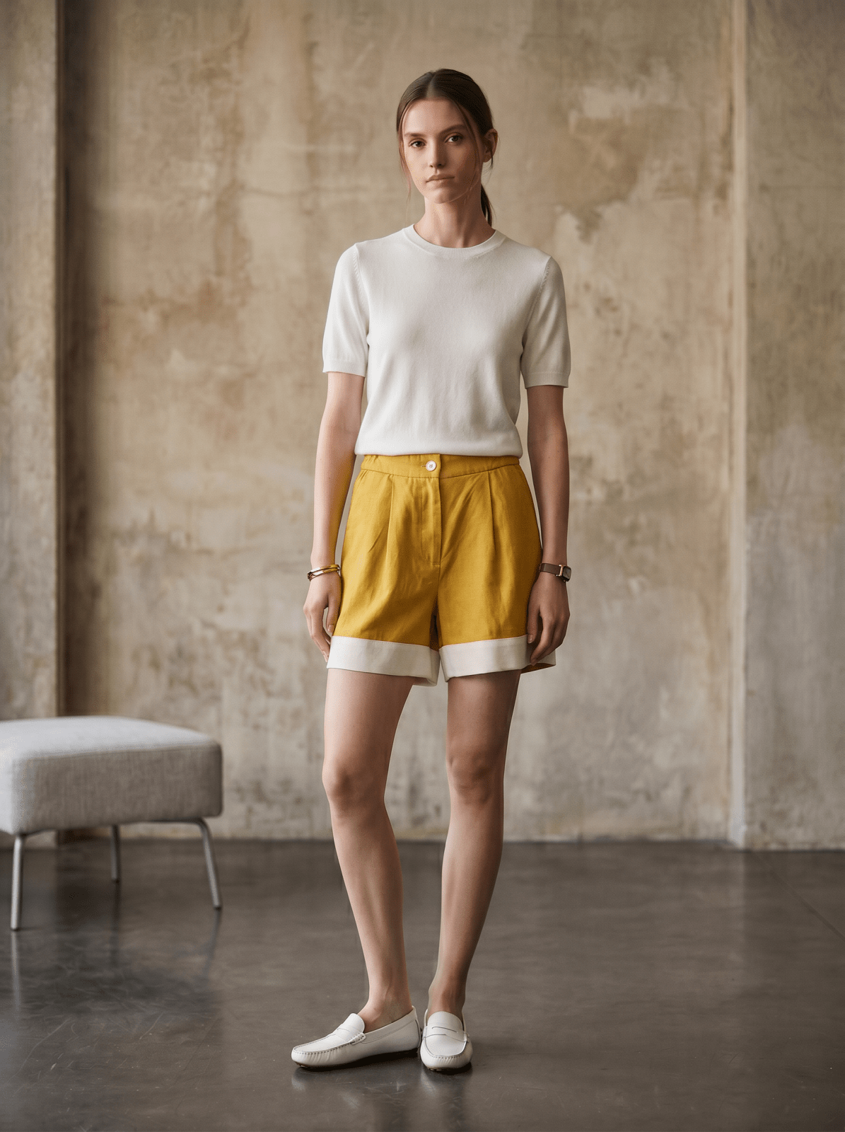 DELPHINE - Short Jaune - EscandelleParis