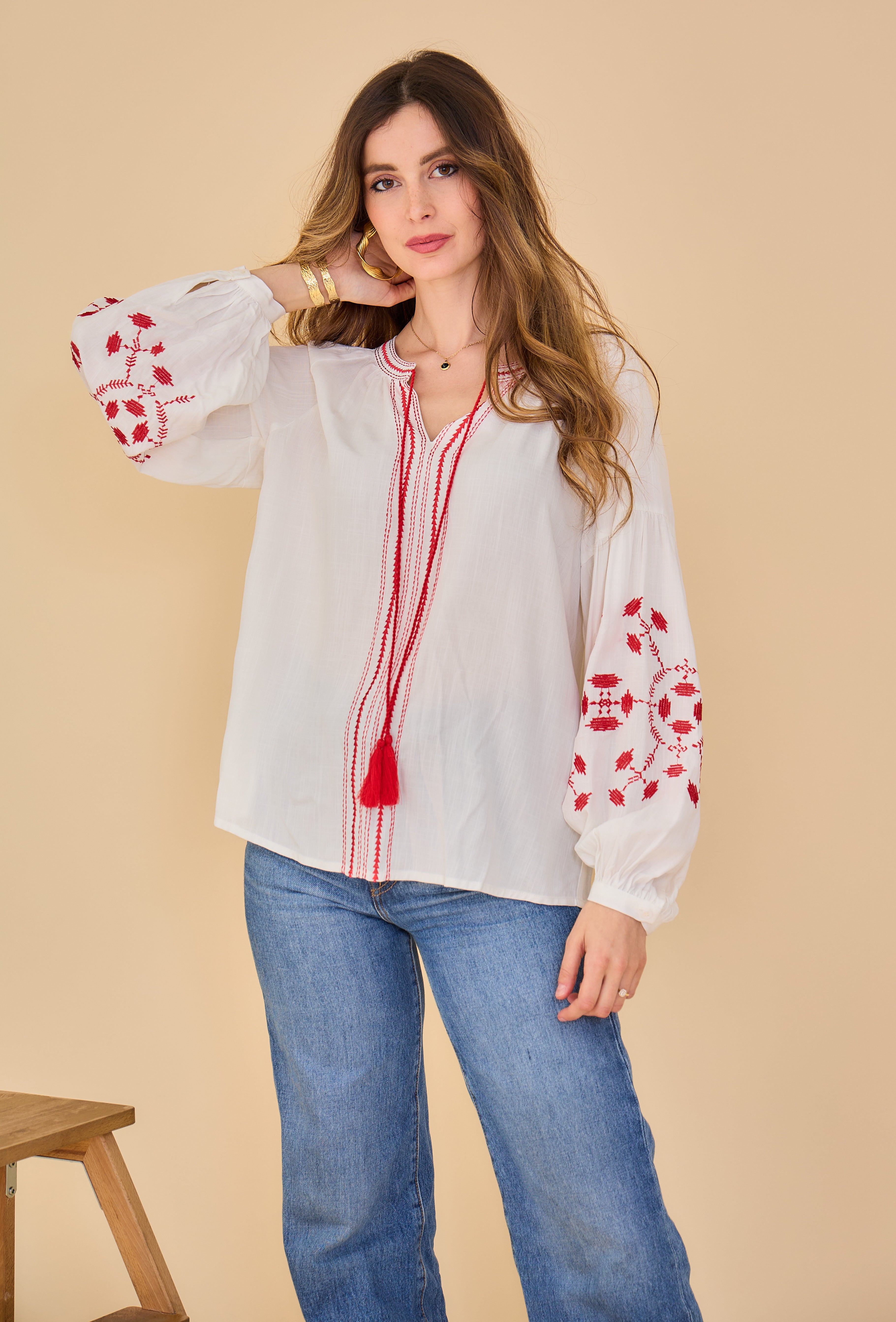 Blouse boheme brodee Femme Nouvelle Collection PE24 EscandelleParis