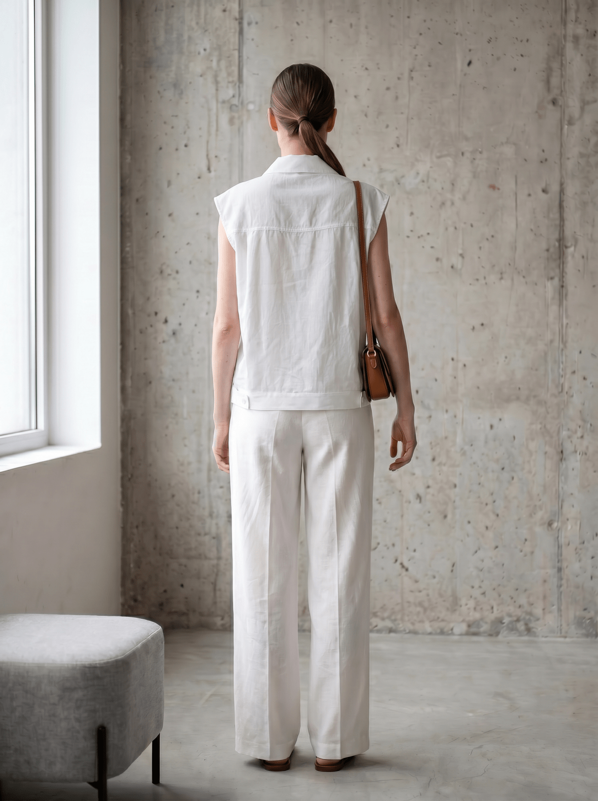 JUDITH - Gilet sans manches Blanc - EscandelleParis