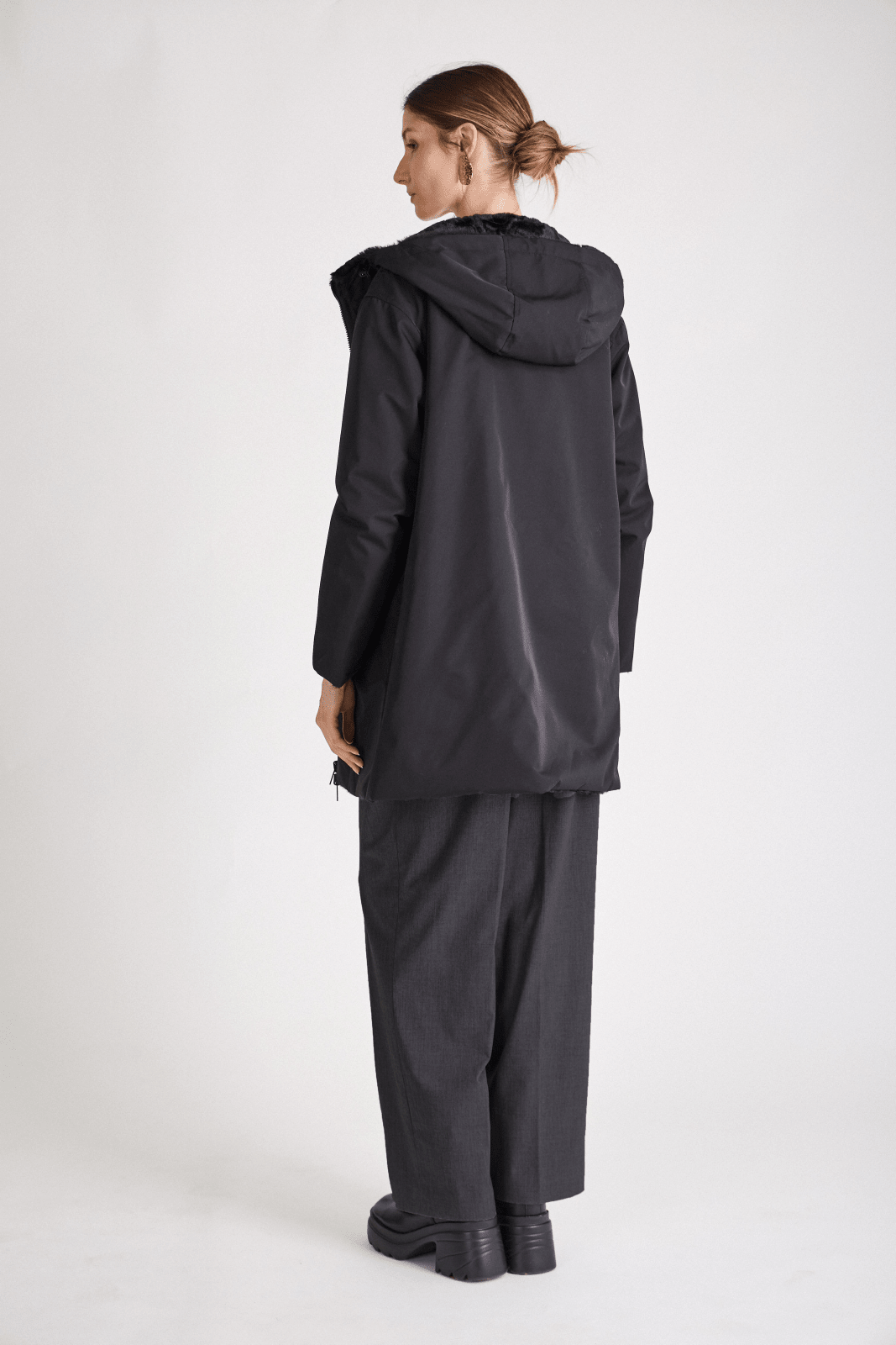 LUA parka réversible déperlante fourrée noir femme - Escandelle Paris (dos)
#couleur_noir