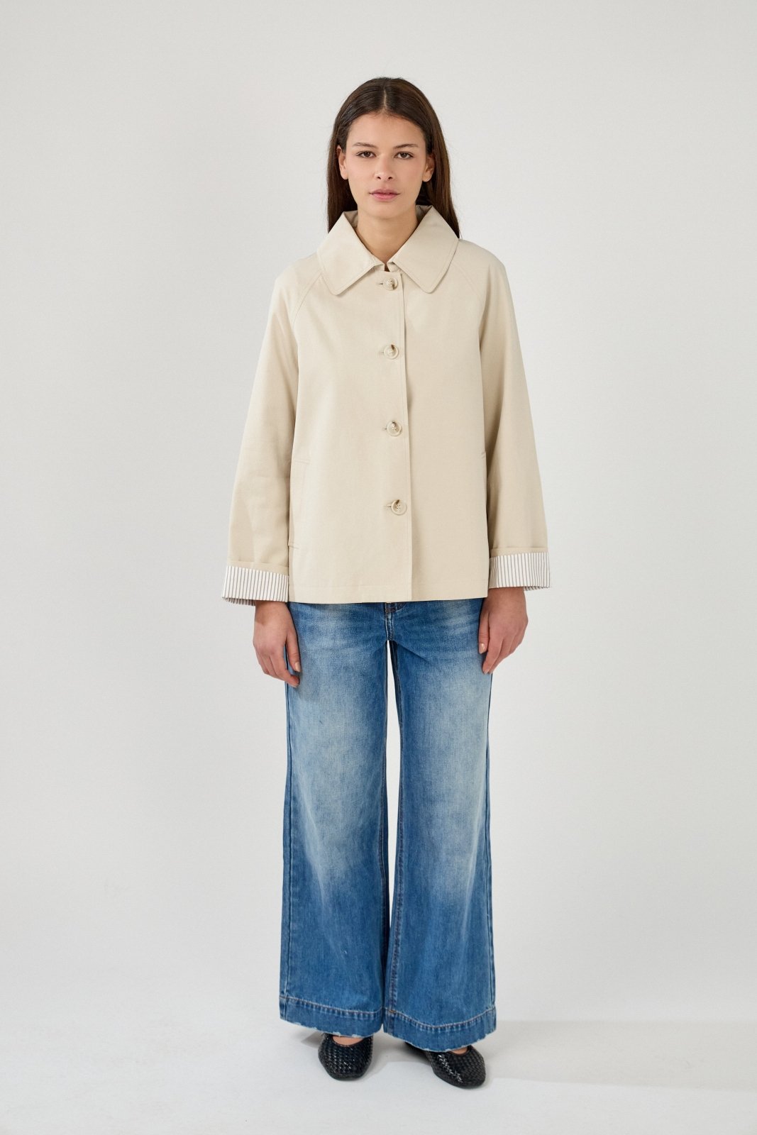 MARVELA - Veste Coton Beige - EscandelleParis