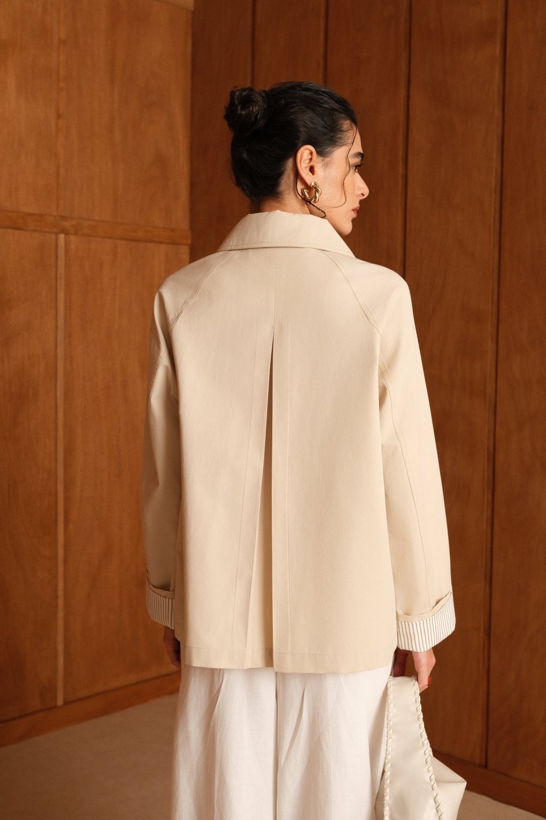 MARVELA - Veste Coton Beige - EscandelleParis