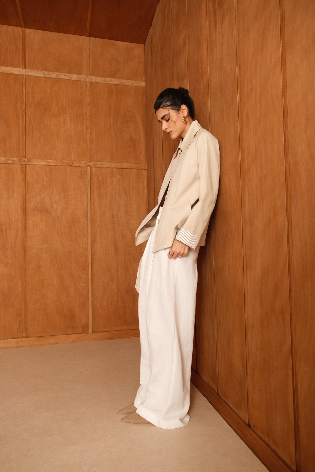 MARVELA - Veste Coton Beige - EscandelleParis