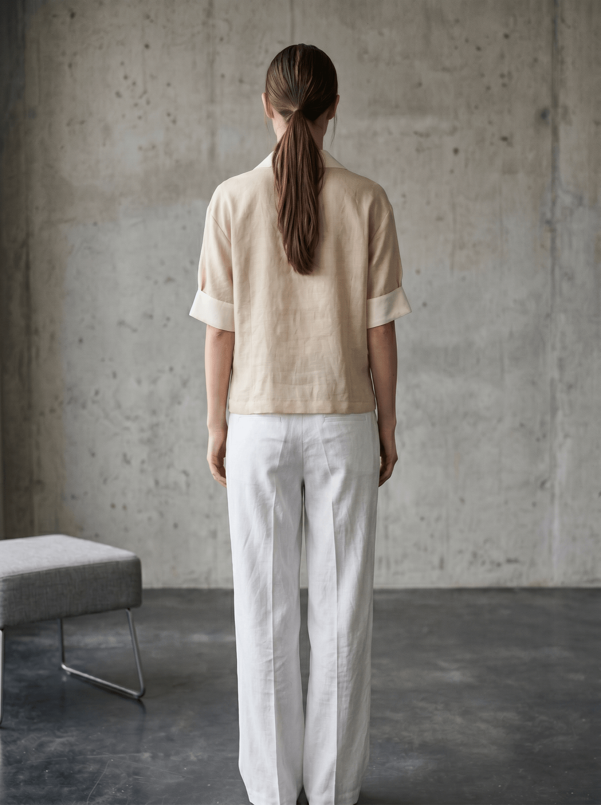 MELANIE - Blouse Beige - EscandelleParis