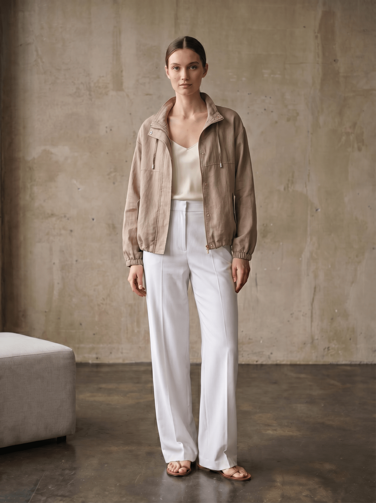 MONIQUE - Veste Taupe - EscandelleParis