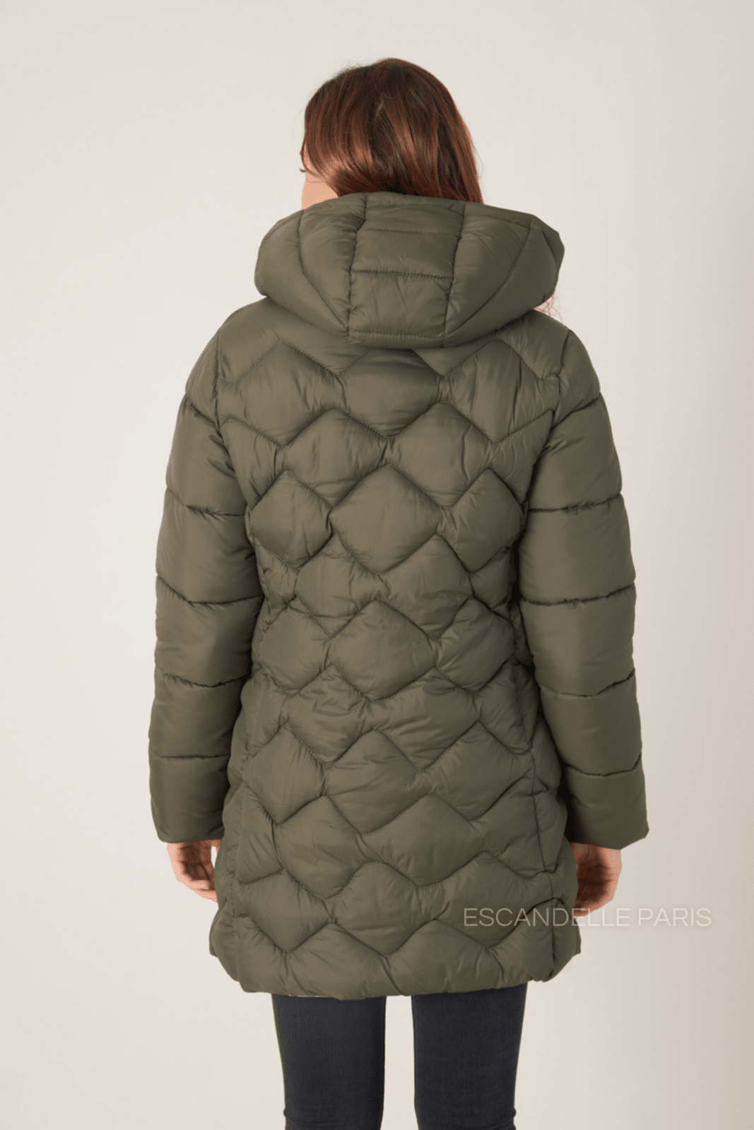 ROMANE doudoune imperméable réversible dorée kaki femme - Escandelle Paris (dos)
#couleur_kaki