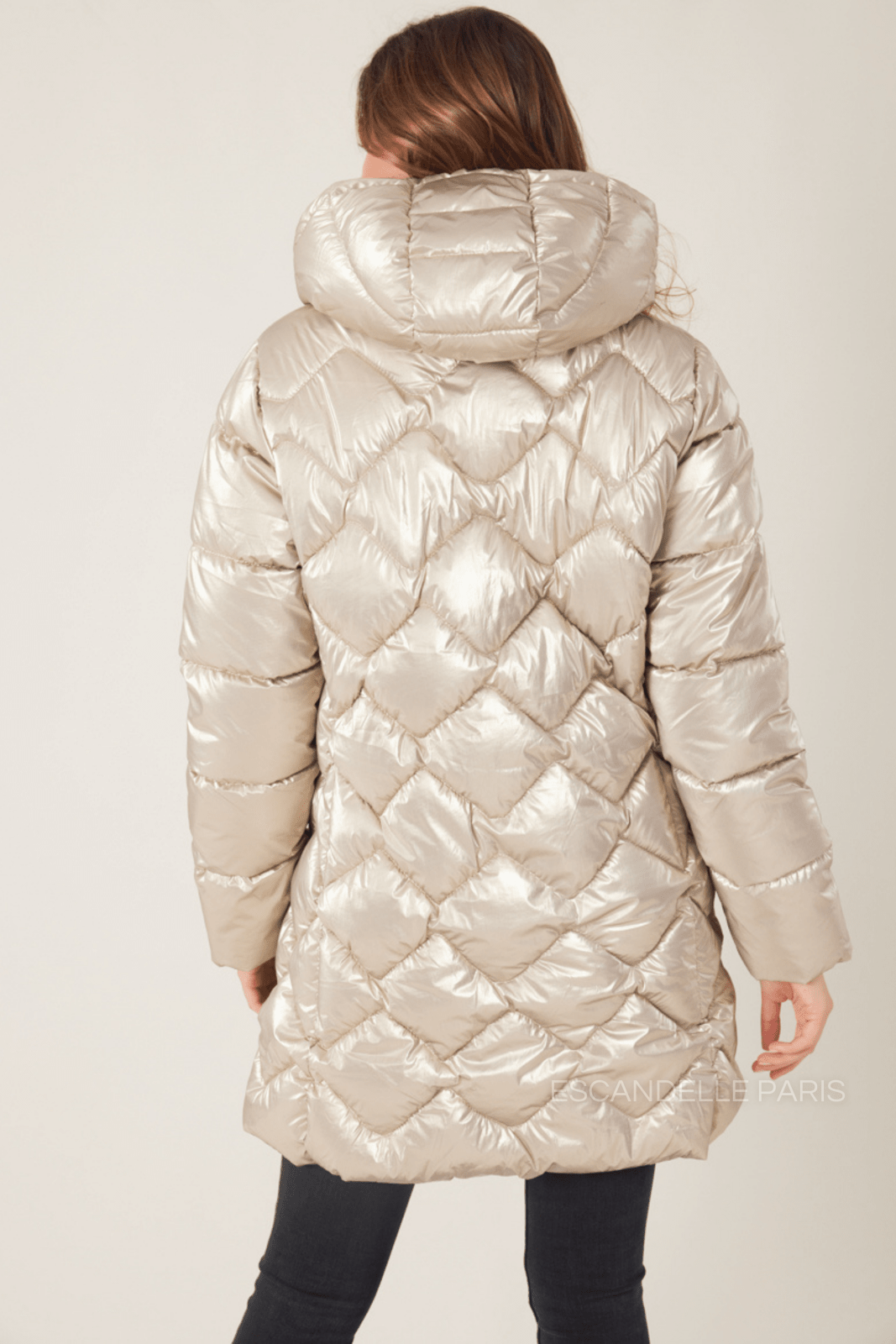 ROMANE doudoune imperméable réversible dorée or femme - Escandelle Paris (dos)
#couleur_or